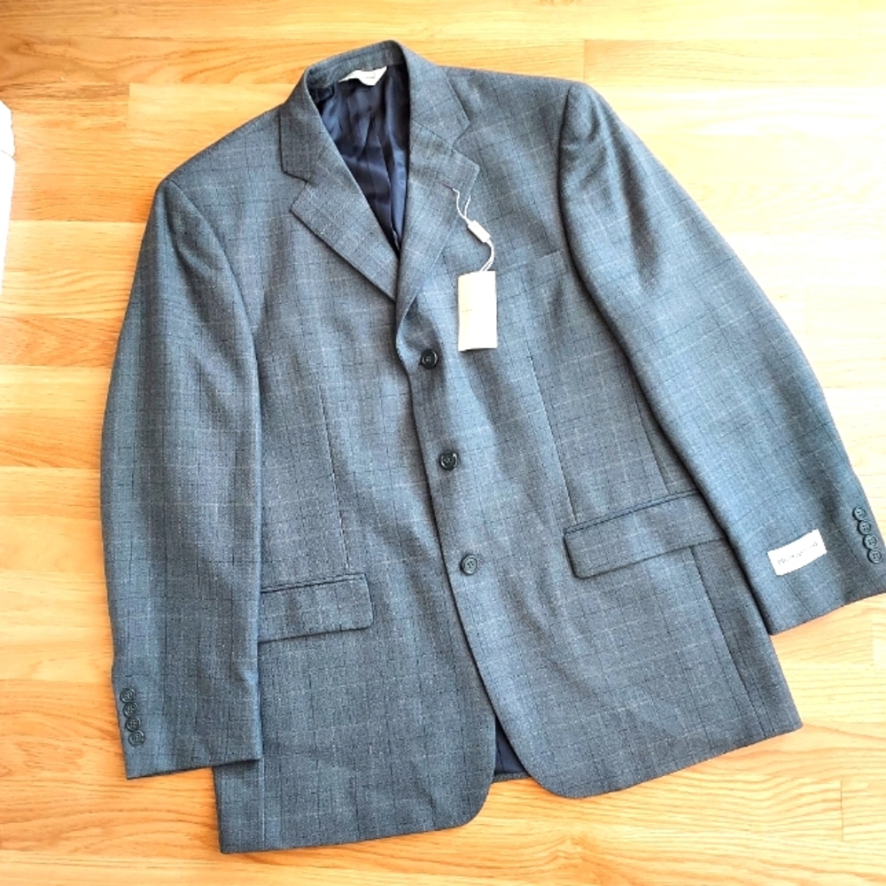 Pronto Uomo Plaid Wool Blazer Jacket  NWT Size 42R
